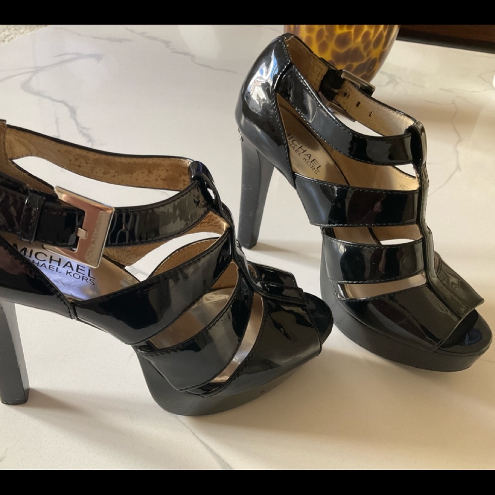 Michael Kors sexy patented leather black shoes.